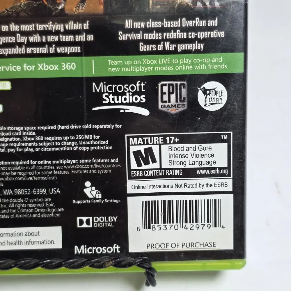 XBOX 360 Gears Of War Judgment Game (2013)